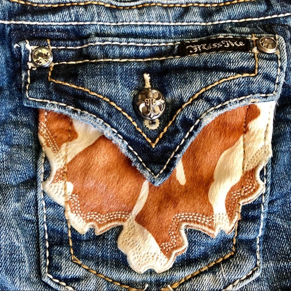 *Sold* Cowhide Miss Me Shorts 26 - Picture 6 of 8